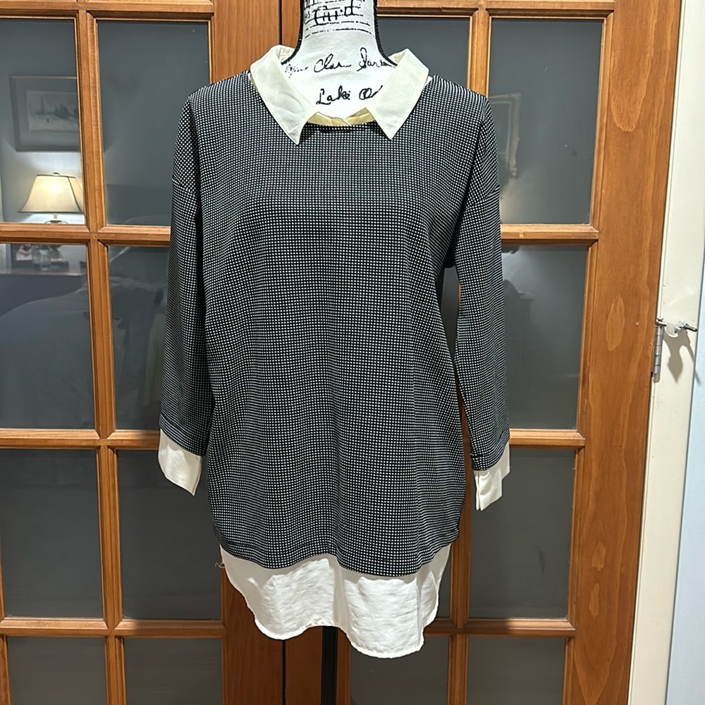 Ann Taylor 2in1 pull over top (L)